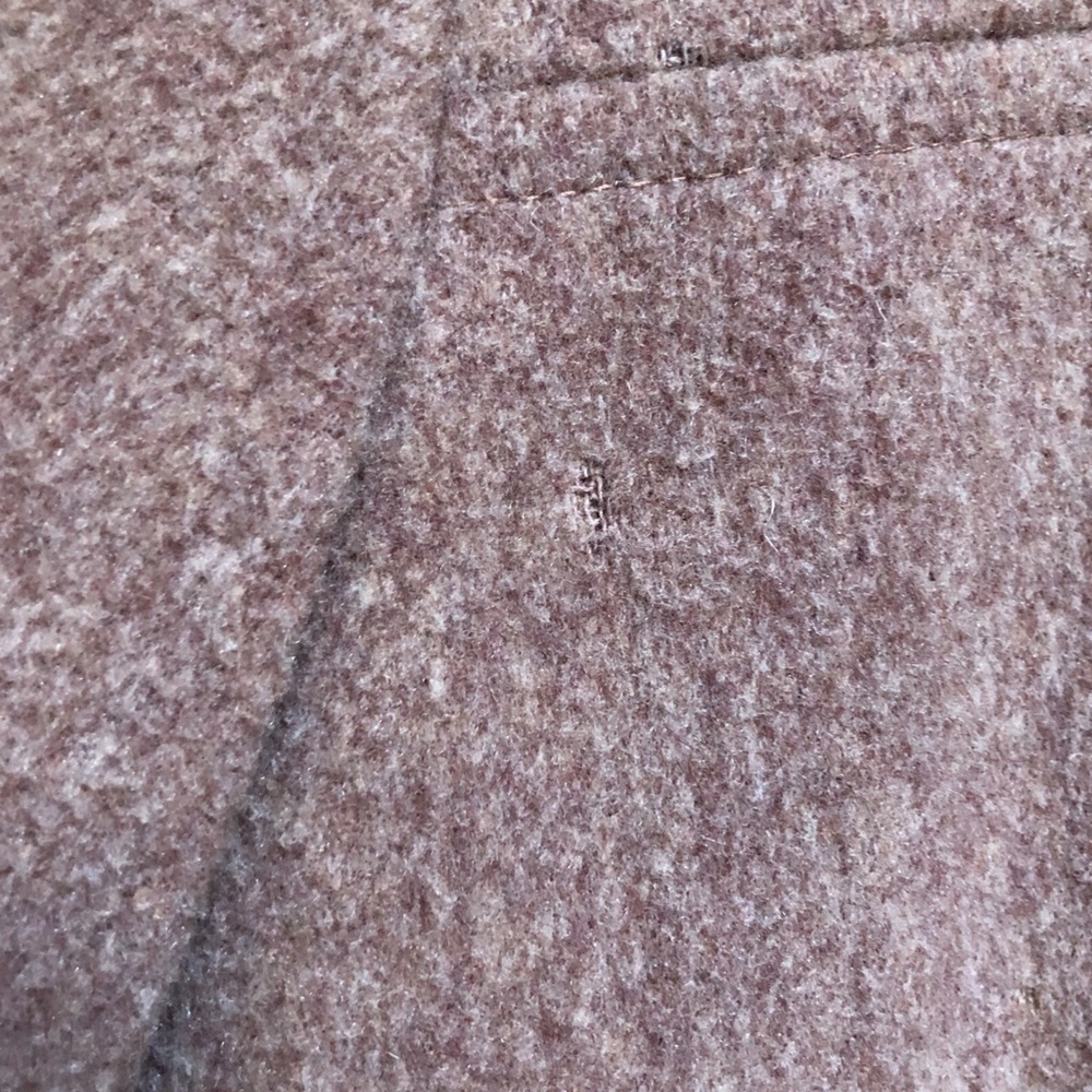 Vintage 60s Wool Pea Coat Mauve Pink Plaid Lining Pockets Retro Women’s M/L - Picture 11 of 14